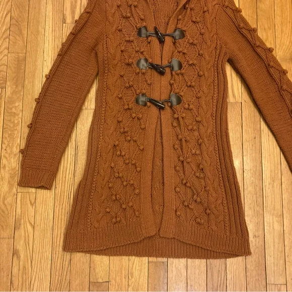 Hooded Knit Neutral Cardigan - Picture 2 of 11